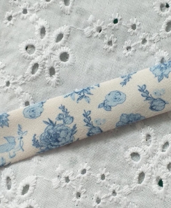 Biais Toile de Jouy bleu