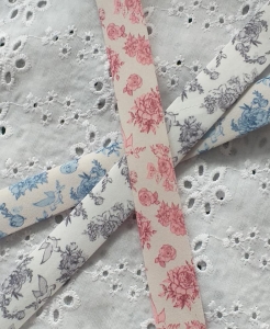 Biais Toile de Jouy bleu